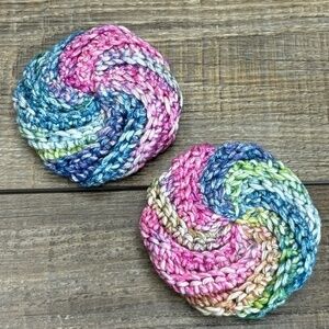 Handcrafted Crochet Spiral Tawashi Bath Scrubbies Set Cotton Yarn Handmade